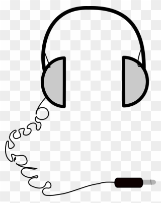 Headphones Listening Jack Stereo - Headphones With Cord Clipart - Png Download