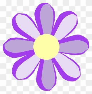 Purple Flower Clip Art At Clker - Cute Spring Flower Clipart - Png Download