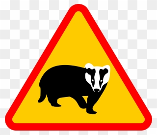 Badger Warning Road Sign Clipart