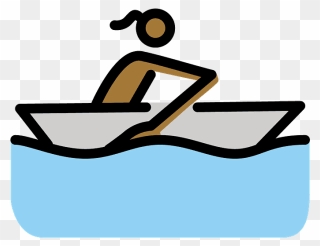 Woman Rowing Boat Emoji Clipart - Clip Art - Png Download