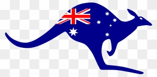 Gain A Passport - Kangaroo With Australian Flag Clipart