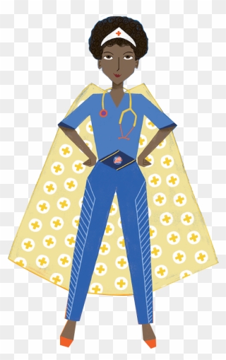 Nurse With Cape - Superhero Nurse Clipart