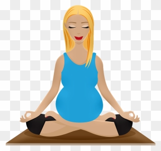 Pregnant Woman Doing Yoga Clipart - Png Download