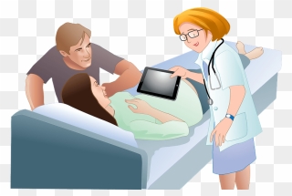 Pregnant Woman Doing Sonography Clipart - Pregnancy - Png Download