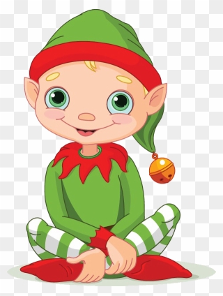 Cute Clipart Christmas Elf - Png Download