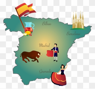 Happy Hour Spanish The - Spain Map Clipart - Png Download