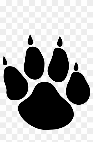 Svg Black And White Download Clip Art Bear Prints Image - Transparent Wolf Paw Png