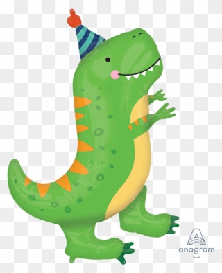 Cute Party T-rex Happy Dino - Dinosaur Super Shape Balloon Clipart
