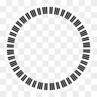 Transparent Piano Keyboard Clipart Black And White - Piano Keys Circle Png