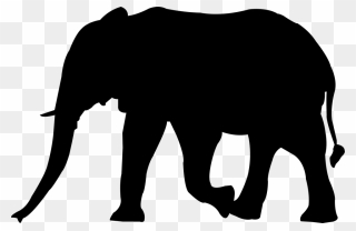 Black And White Clipart Of Zoo Animal Silhouettes Graphic - Elephant Images For Kids - Png Download