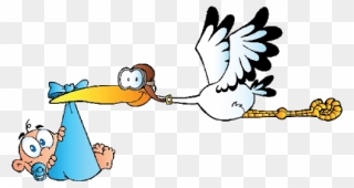 Transparent Free Clipart Babies - Stork And Baby Clipart - Png Download