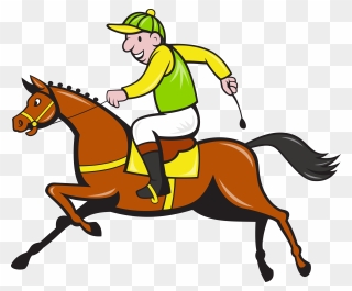 Png Jockey Transparent Images - Cartoon Horse Racing Clipart
