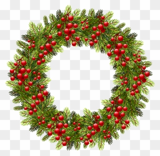 Green Christmas Pine Wreath Png Clipart Image Transparent Png