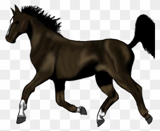 Pony Trot Mane Stallion Thoroughbred - Horse Trotting Mane Clipart