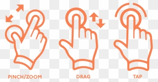 Touch Instructions - Pinch Zoom Icon Clipart