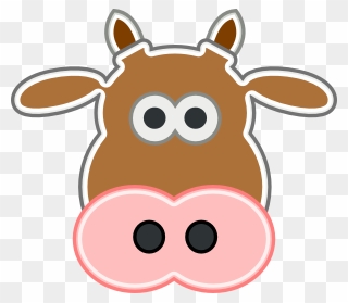 Cow Face Clip Art - Brown Cow Face Clip Art - Png Download
