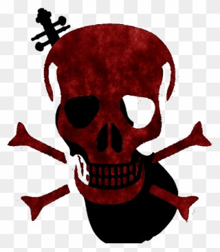 Skull And Crossbones Red Skull Skull And Bones Human - Black Pirate Skull And Crossbones Clipart