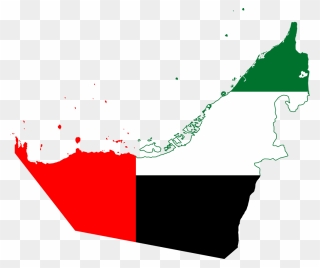 United Arab Emirates Flag Map Clipart
