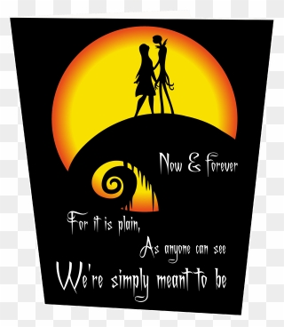 Jack Sally Moon Inspired Anniversary Card 647 - Nightmare Before Christmas Jack And Sally Meant Clipart