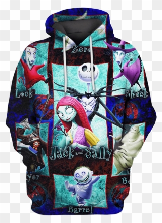Jack And Sally Nightmare Before Christmas Hoodie Clipart