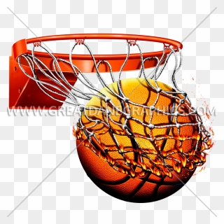 Basketball Net Vector Clipart Image Freeuse Flaming - Flaming Basketball Clipart Transparent Background - Png Download