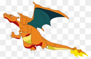 Transparent Charizard Clipart - Flying Charizard Drawing - Png Download