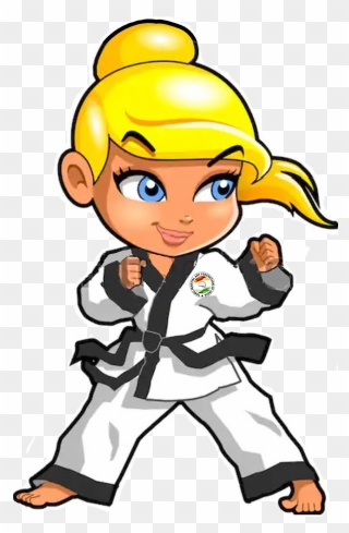 Tamo Martial Art - Karate Girl Cartoon Drawing Clipart