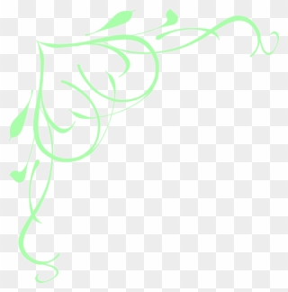 Green Swirl Border Line Clipart