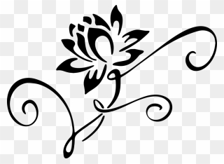 Line Art,plant,flower - Lotus Tattoo Designs Clipart