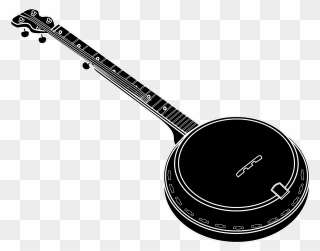 Banjo Black And White Clipart