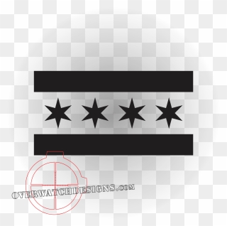 Invasion Star American Flag Cut Out Decal - Chicago Flag Clipart