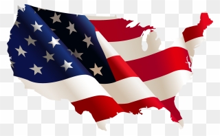 Hd America Transparent Flag Usa Us - American Flag Map Png Clipart