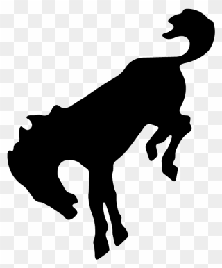 Bucking Mustang Silhouette Bronco Clip Art - Silhouette Bronco Clip Art - Png Download