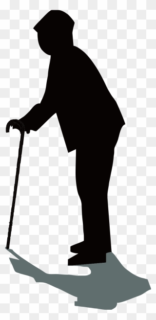 Silhouette Old Age - Png Silhouette Old Man Clipart