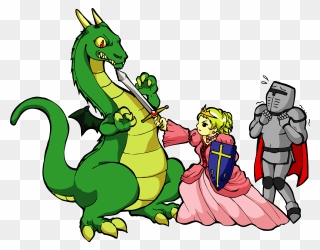 Princess Slaying A Dragon Clipart