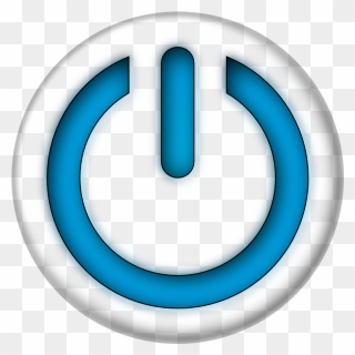 Blue Power Sign Button - Sign Out Button Png Clipart
