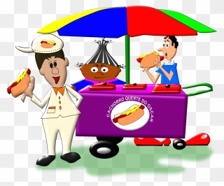 Cartoon Hot Dog Clipart Banner Library Library Clipart - Vendors Clipart - Png Download