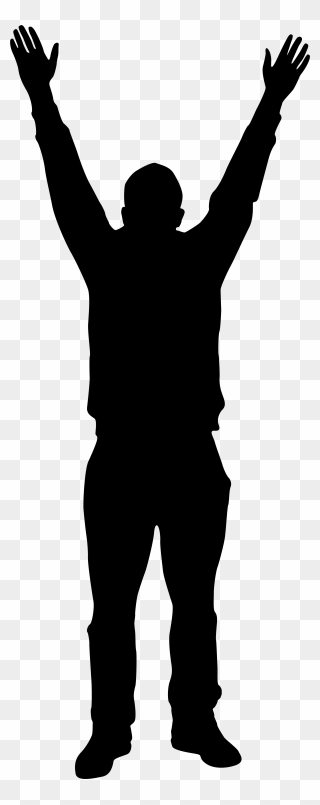 Silhouette Man Clip Art - Man Reaching Up Silhouette - Png Download