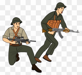 Download Hd Vietnam War South Vietnam Soldier Battle - Cartoon Drawing Soldiers War Clipart
