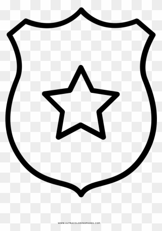 Sheriff Badge Coloring Page - Escudo Capitan America Para Colorear Clipart