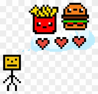 French Fries Pixel Art Clipart