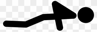 Stick Man Variant Doing Push Ups From The Ground - Airplane Clipart