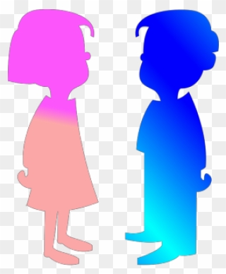 Boy And Girl Green And Blue Png Icons - Cartoon Girl And Boy Clipart