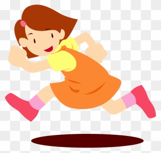 Girl Running Clipart - Png Download