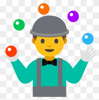 Man Juggling Emoji Clipart - Android Juggling Emoji - Png Download