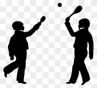 Two Boys Playing Silhouette Png Clipart