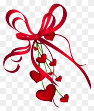 #heart #hearts #red #ribbons #ribbon - Valentines Clip Art Png Transparent Png