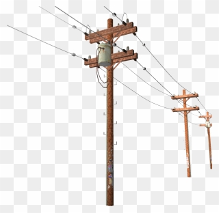 Power Lines Clipart - Transparent Electricity Pole Png