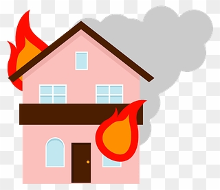 House Fire Clipart - 家 が 焼ける イラスト - Png Download