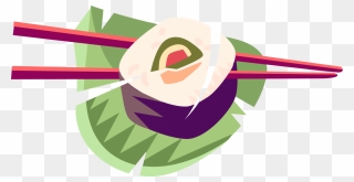 Sushi Clipart Sushi Chopstick - Clip Art - Png Download